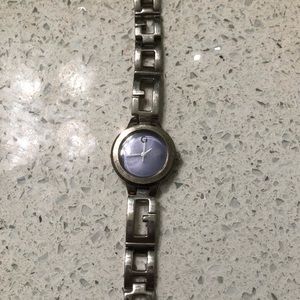 Purple silver guess watch